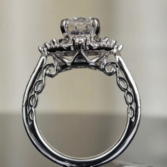 2 Carat Ultra Sparkling Elongated Cushion Art Deco Engagement Ring Sz 5 6 7 8 9 - Picture 3 of 4